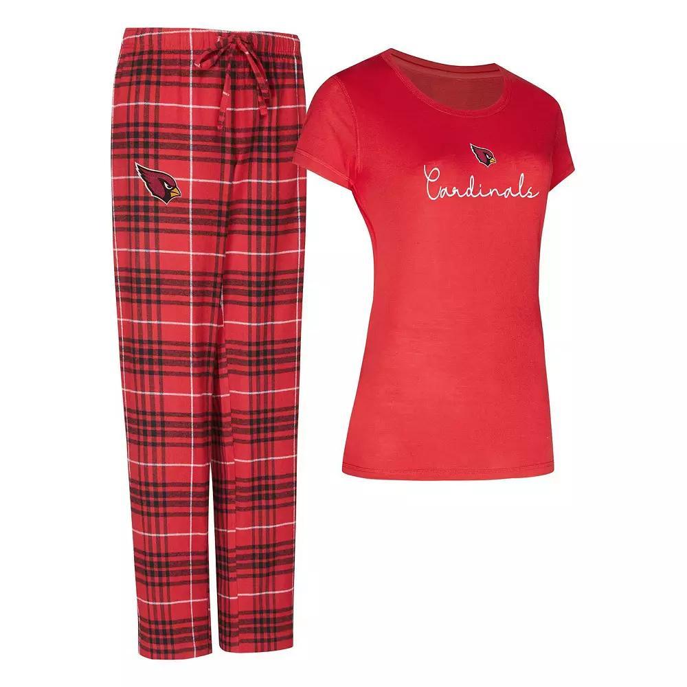 Women's Concepts Sport Arizona Cardinals Vector T-Shirt & Flannel Pants Sleep Set, Size: Small, Red Product Image