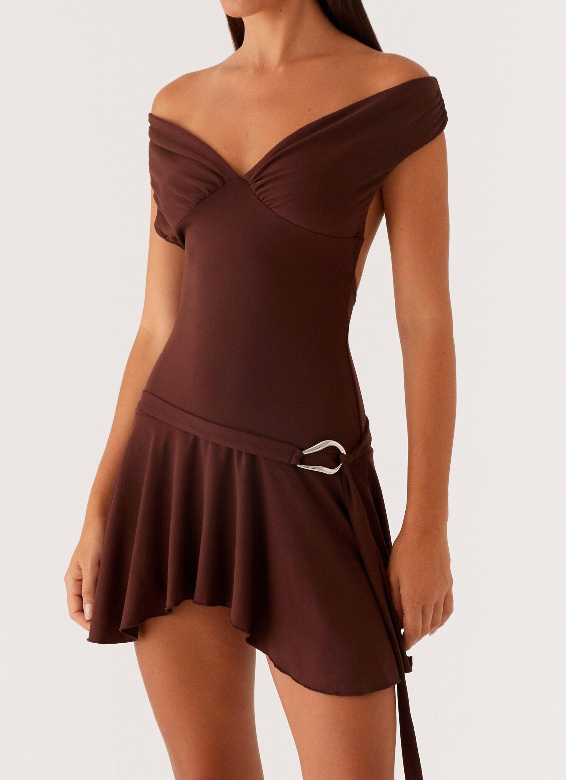 Saffira Mini Dress - Chocolate Product Image
