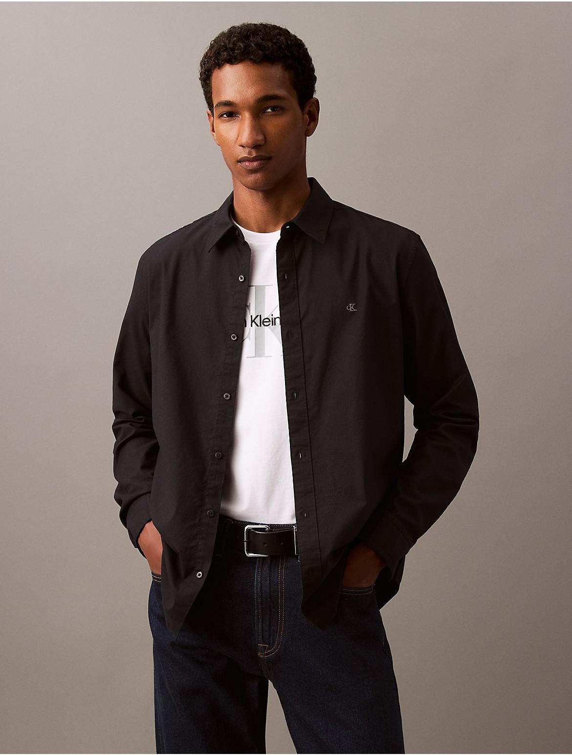Calvin Klein Men's Solid Oxford Classic Button-Down Shirt - White - S Product Image