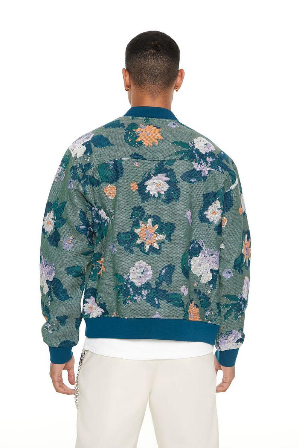 Jacquard Floral Print Bomber Jacket | Forever 21 Product Image