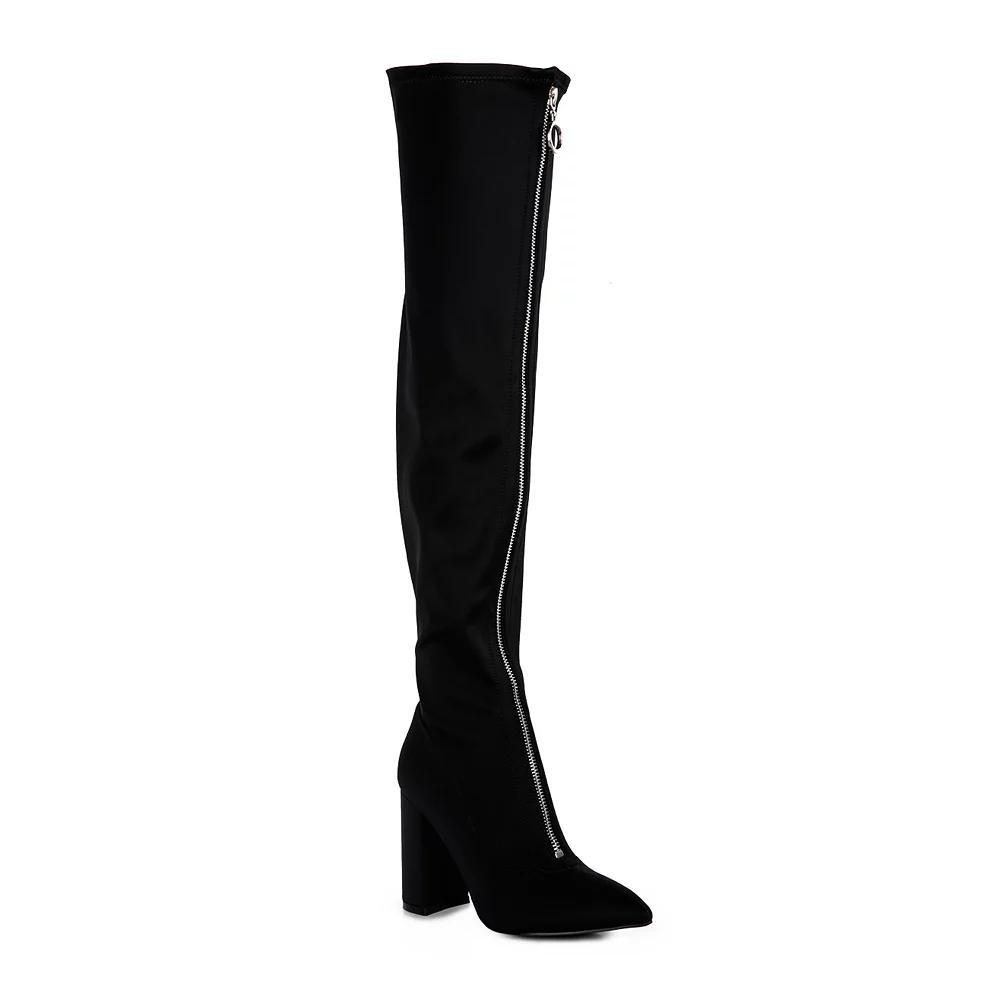 London Rag Ronettes Women's Thigh-High Boots, Size: 10, Black Product Image