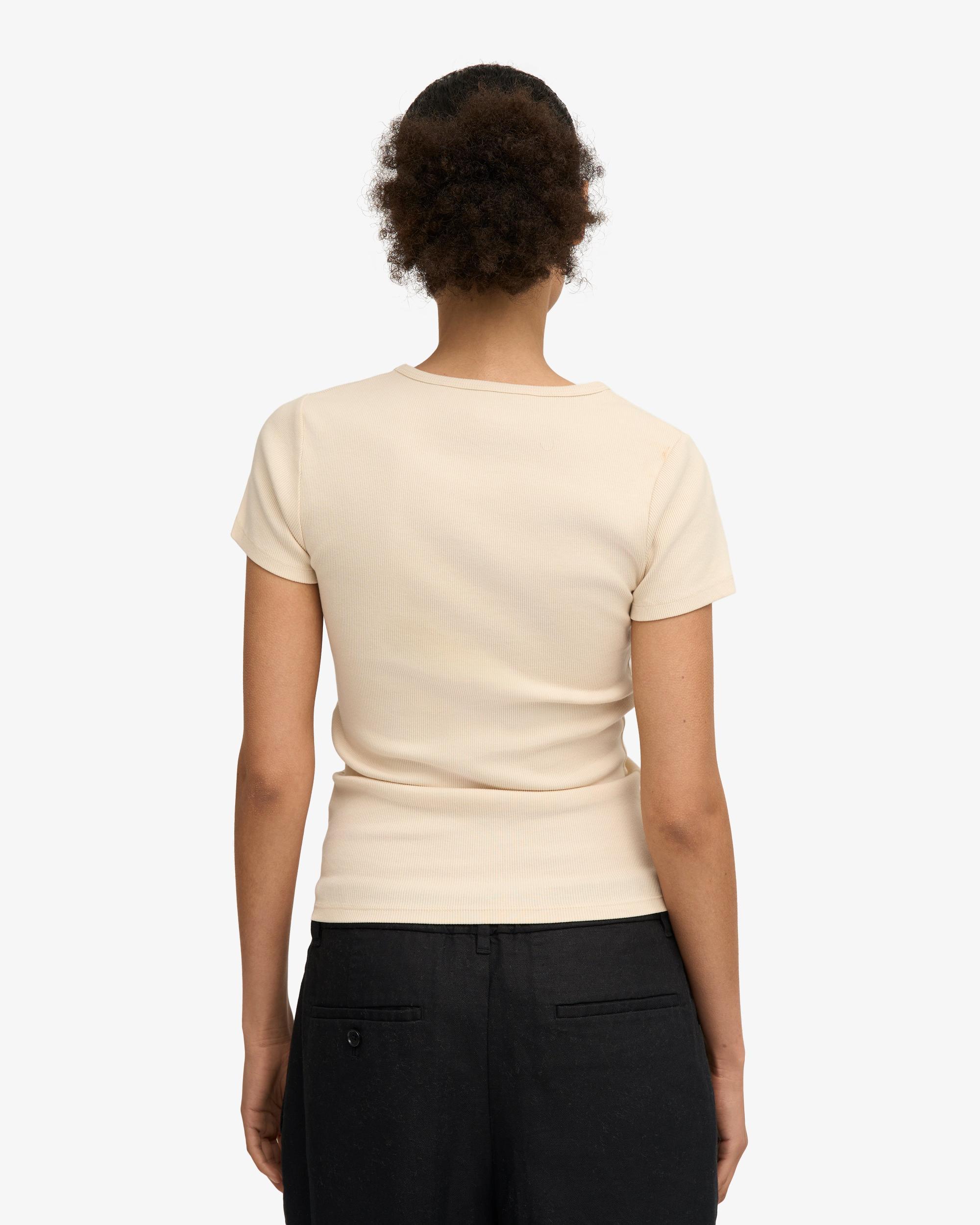 Organic Rib T-Shirt - Ivory White Product Image