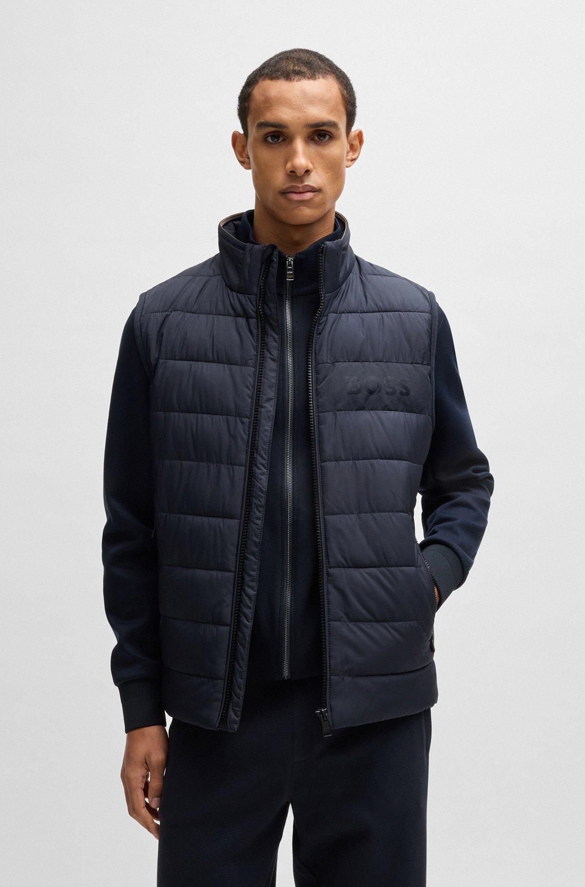 Regular-fit water-repellent gilet with tonal logo Product Image