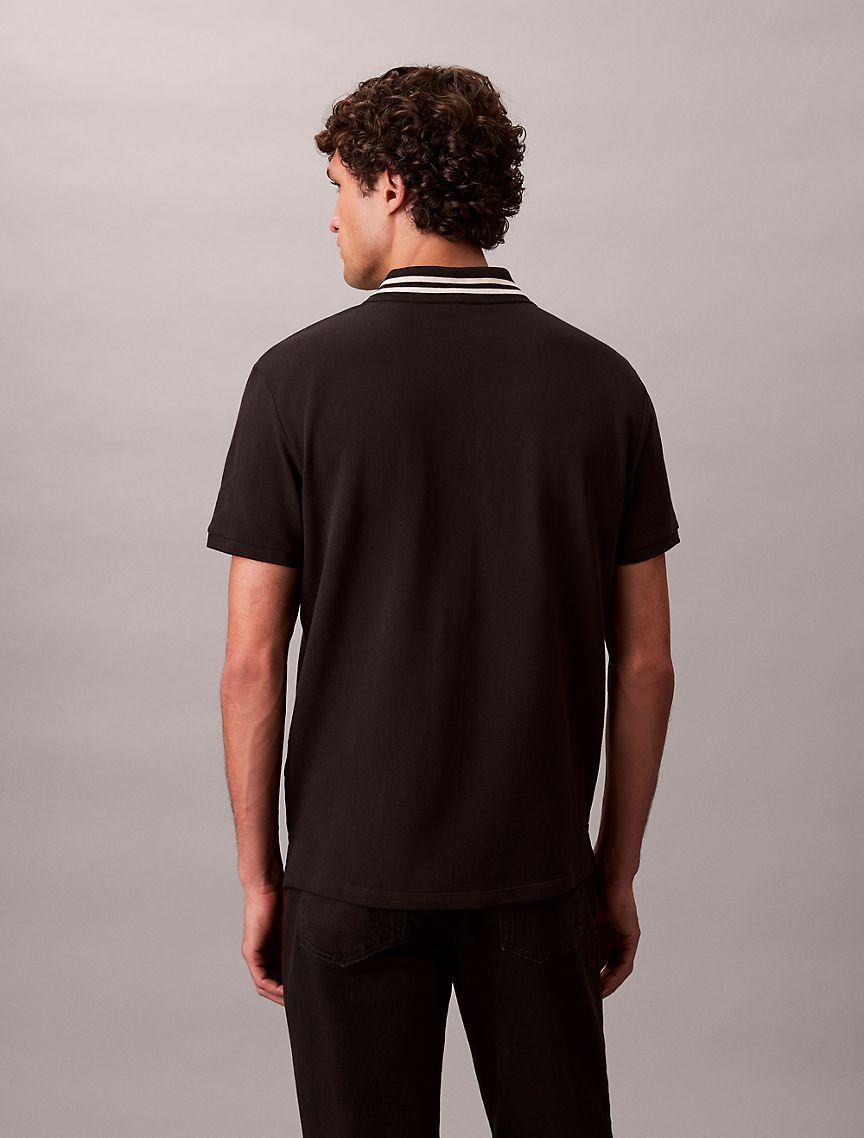 Monogram Logo Pique Tipped Classic Polo Shirt Product Image