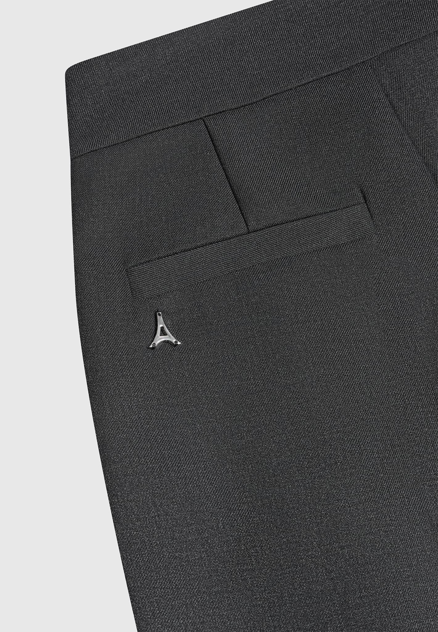 High Waisted Tailored Trousers - Dark Grey Female Product Image
