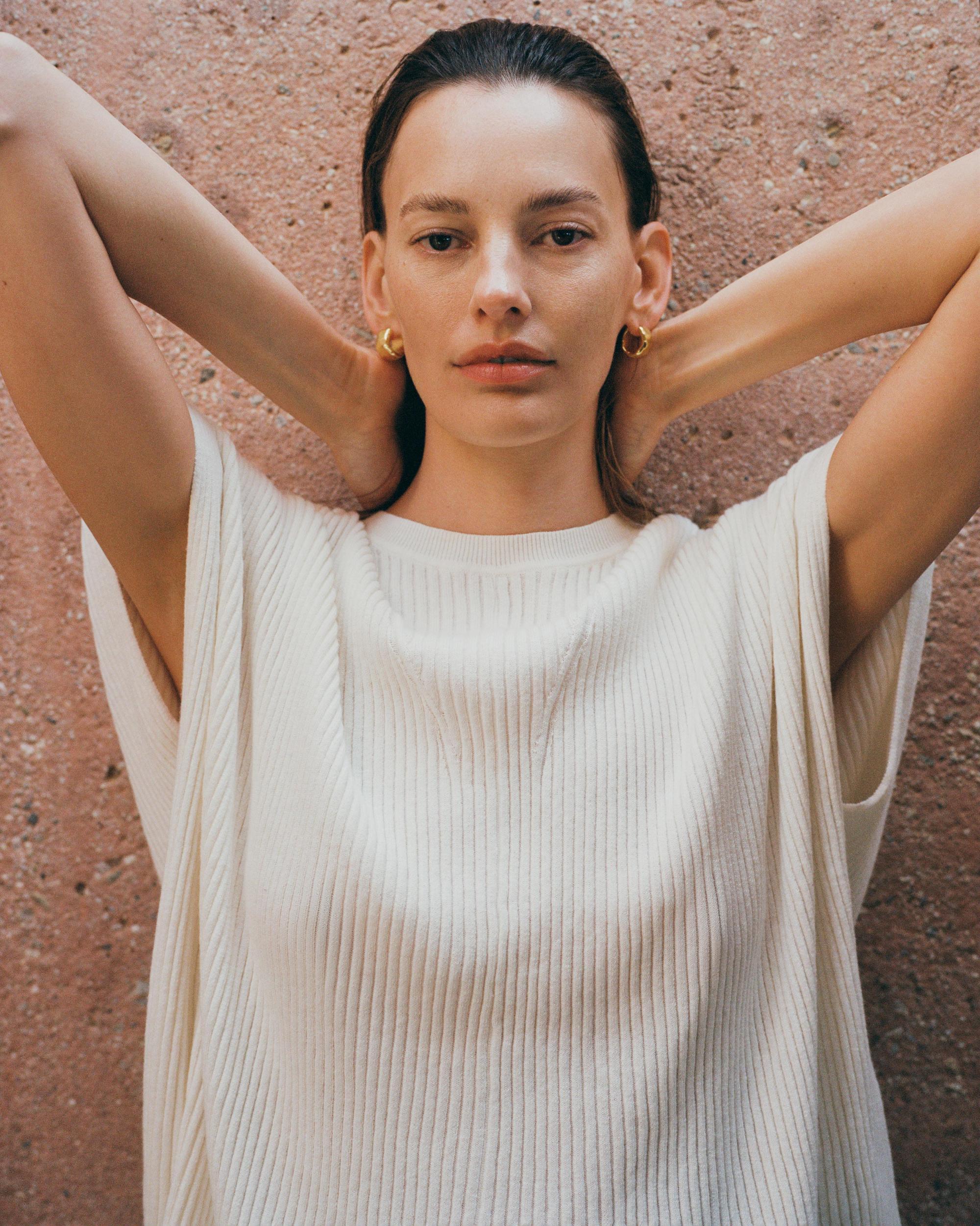 The Cotton Knit Caftan Top Product Image