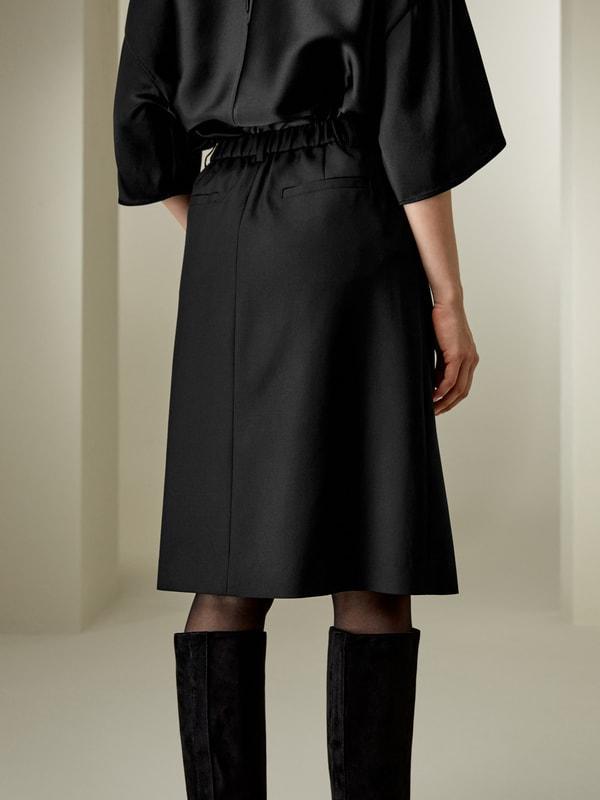 A-Line Wool Silk Blend Skirt Product Image