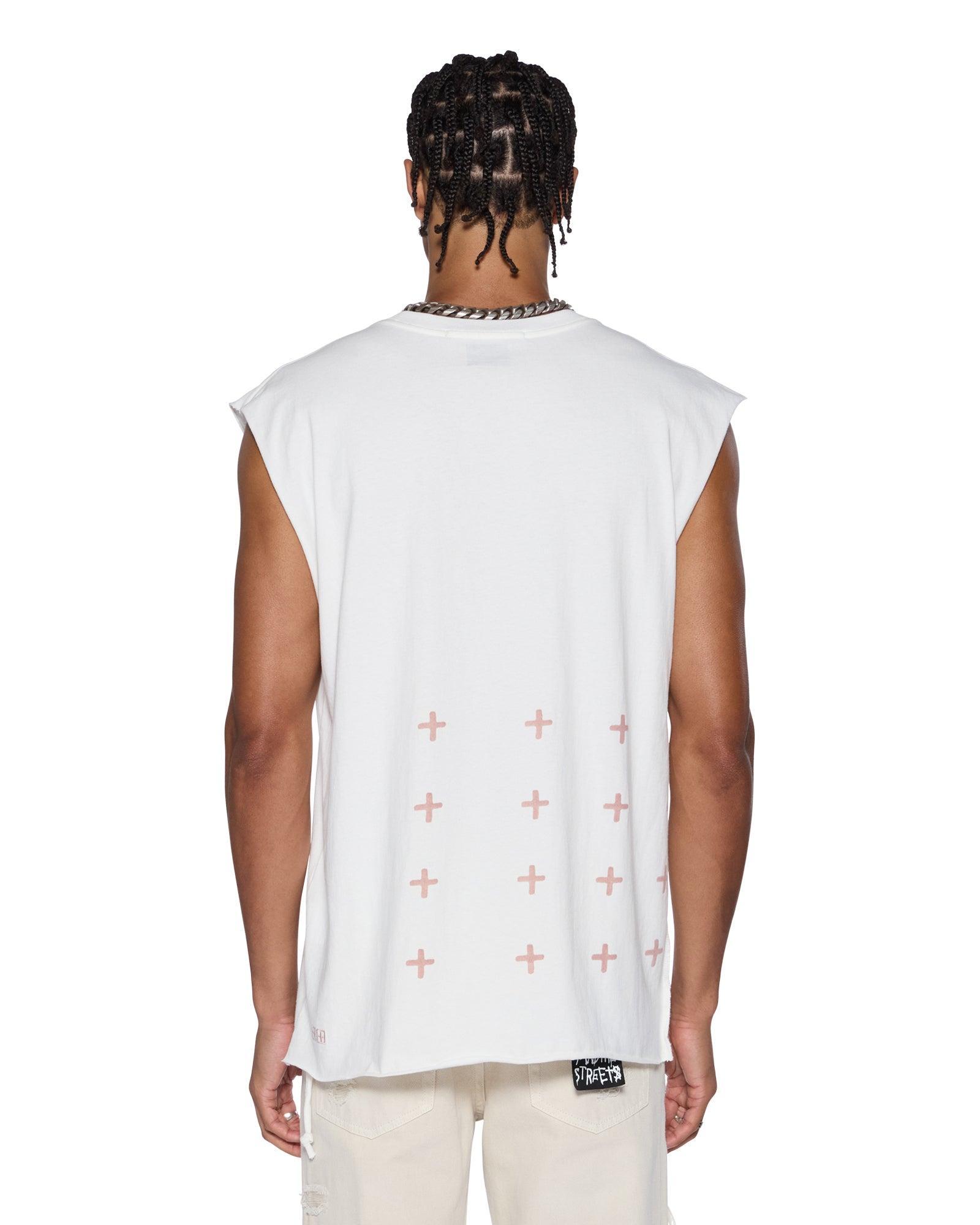 PARADISO CUT OFF TEE VINTAGE WHITE Male Product Image