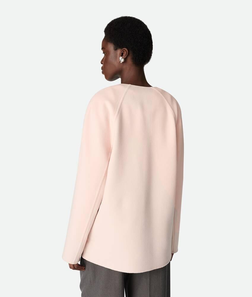 Women's Light Wool And Cashmere Coat in Pink shell Product Image