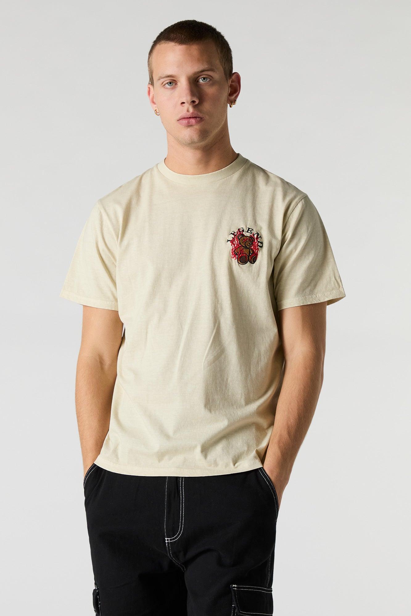 Embroidered Washed T-Shirt Male Product Image