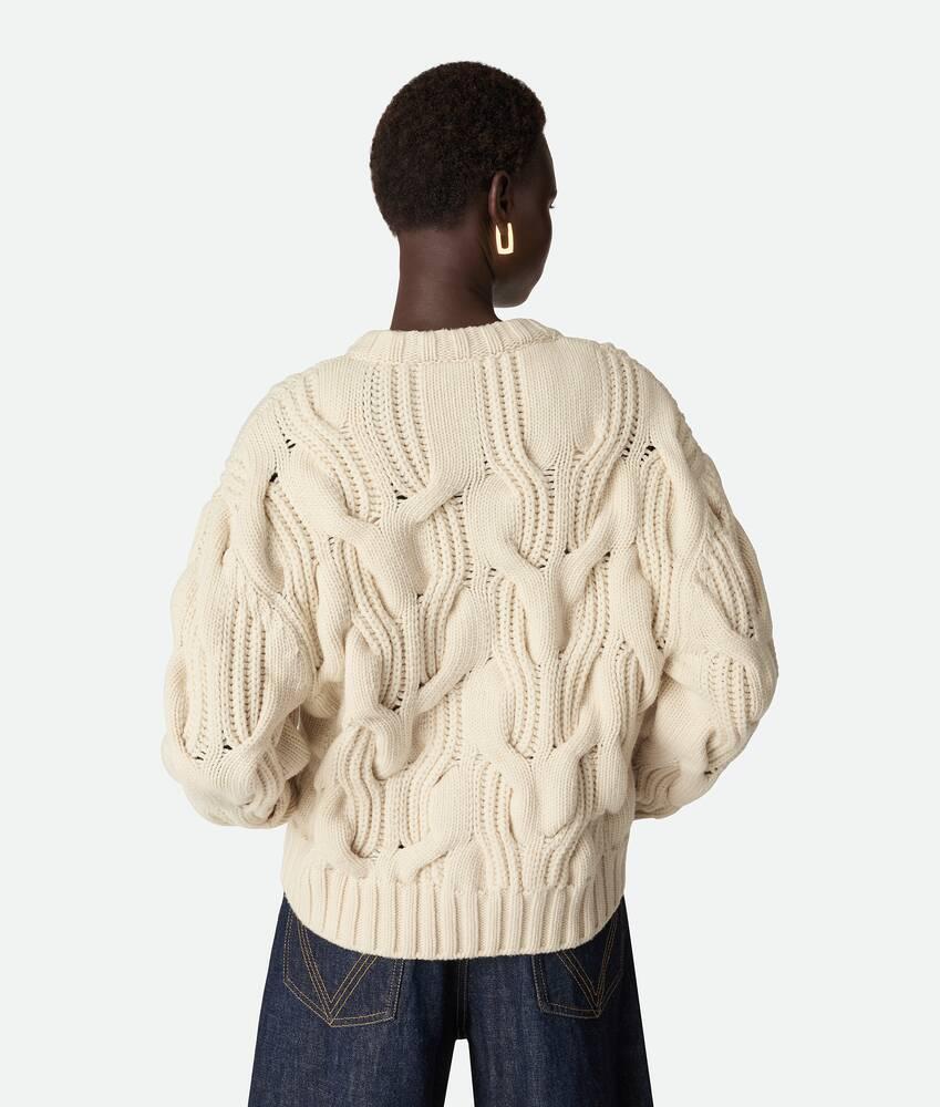 Women's Wool Cardigan in String Product Image