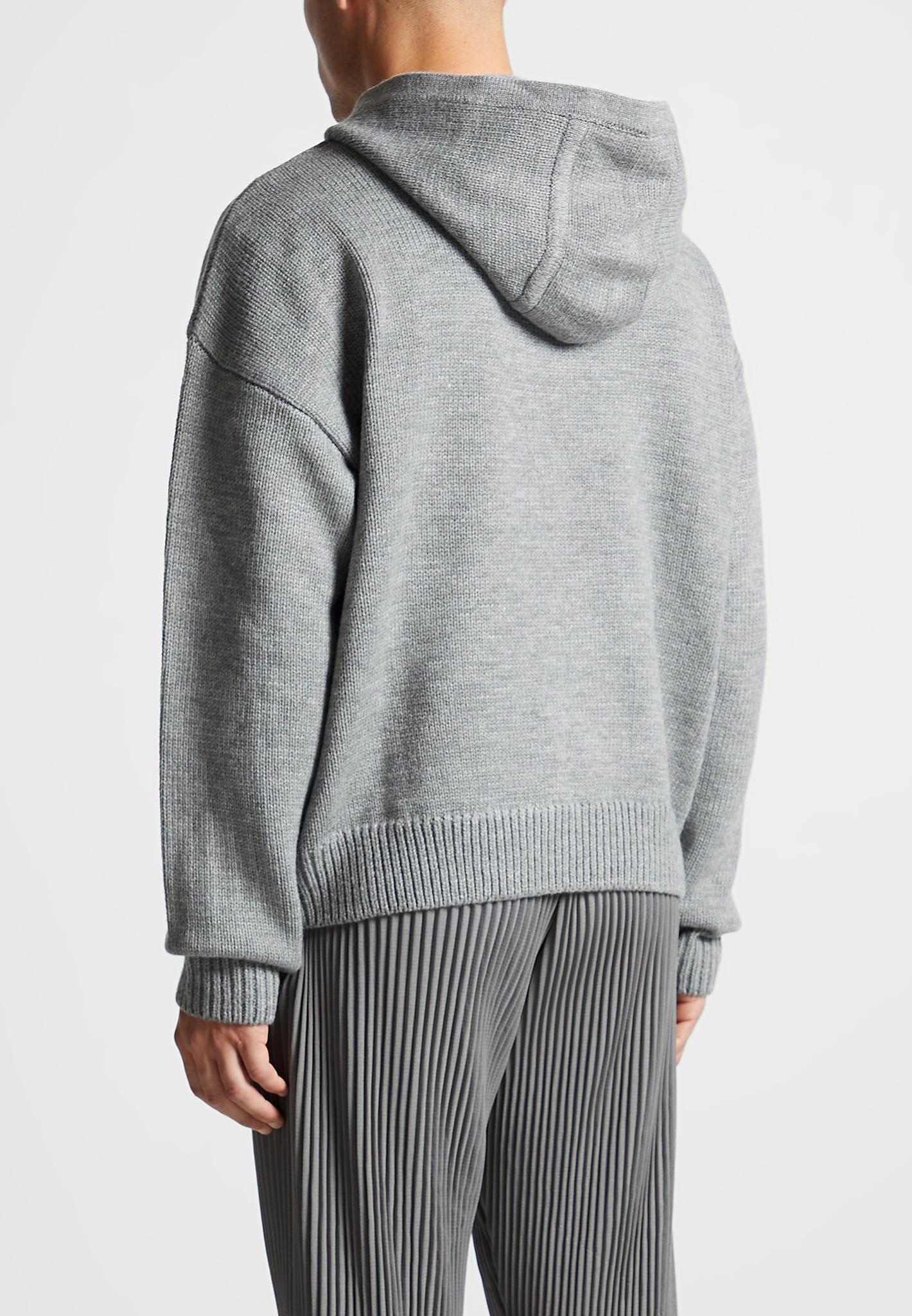 Knitted Hoodie - Light Grey Marl Male Product Image
