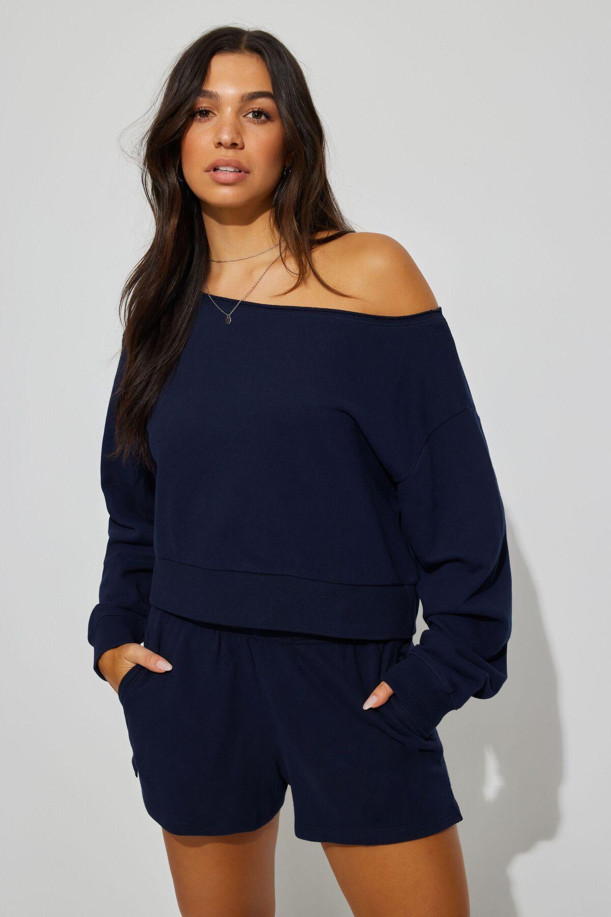 SoftTerry Off Shoulder Sweatshirt Product Image