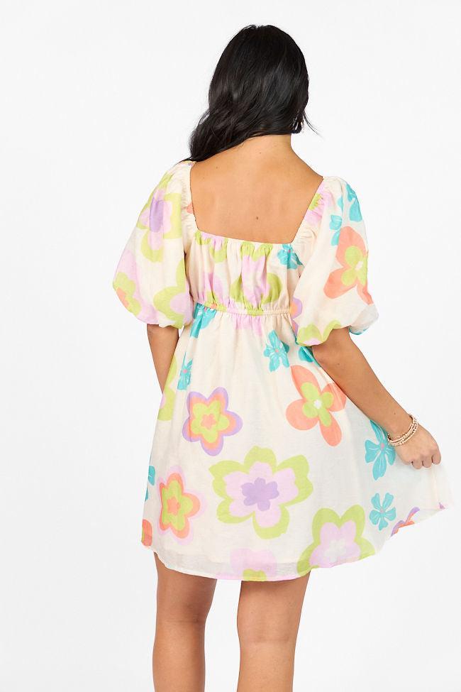 Eternal Blooms Cream Multi Floral Babydoll Dress Product Image