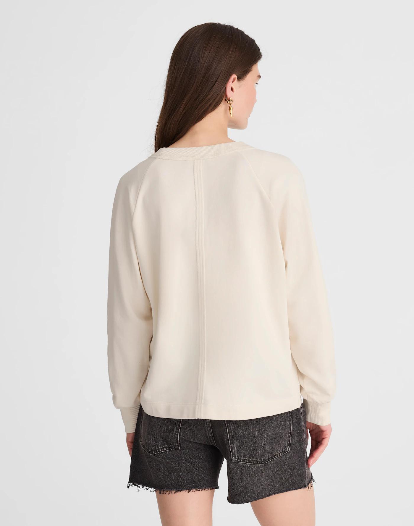 Cotton Terry V-Neck Sweatshirt Product Image