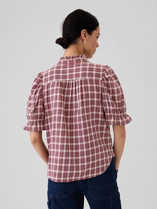 Crinkle Gauze Puff Sleeve Shirt Product Image