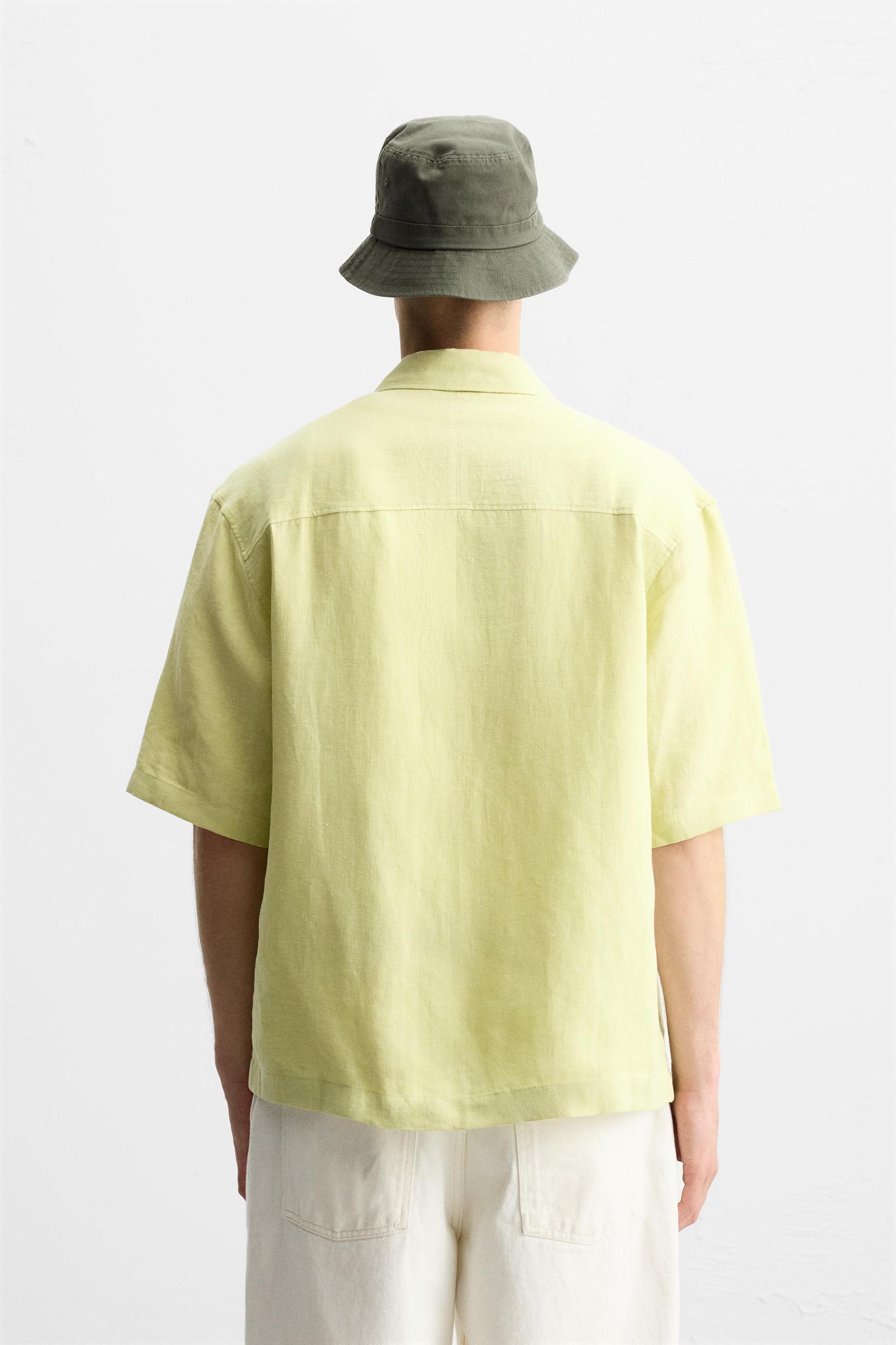 100% LINEN POCKET SHIRT Product Image