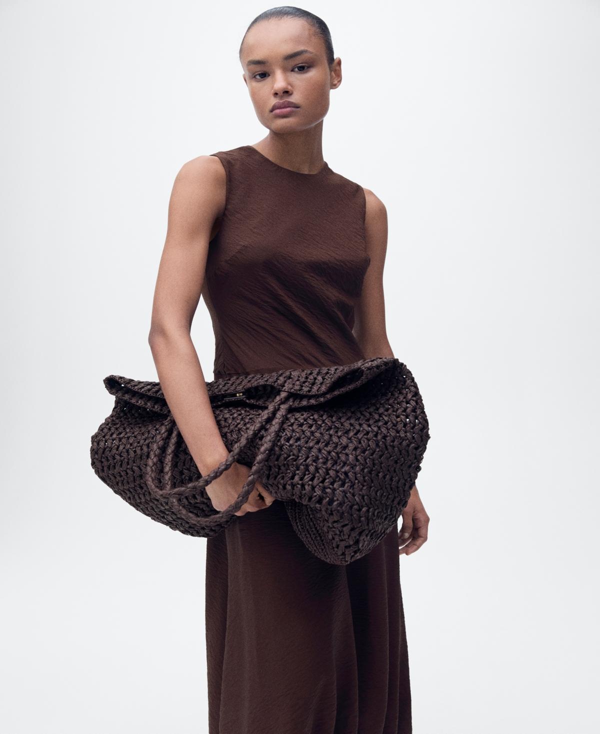 Natural fibre maxi bag - Women | MANGO USA Product Image