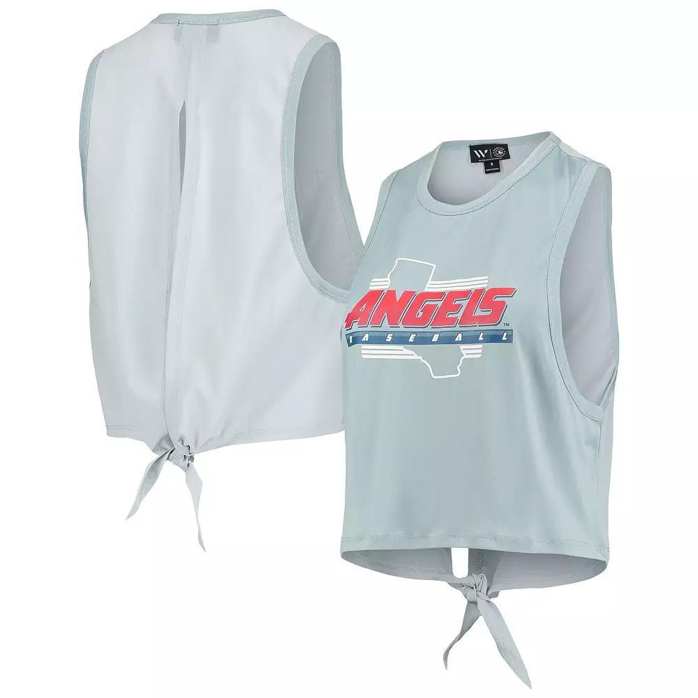 Women's The Wild Collective Light Blue Los Angeles Angels Open Back Twist-Tie Tank Top, Size: XS Product Image