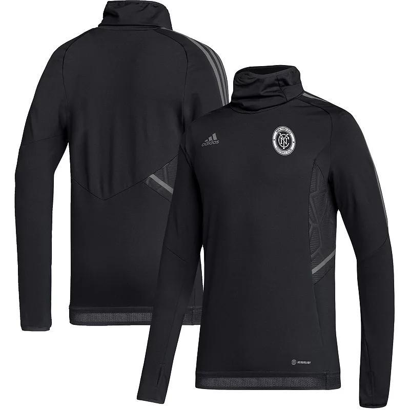 Mens adidas Black San Jose Earthquakes COLD.RDY Raglan Warmup Pullover Jacket Product Image