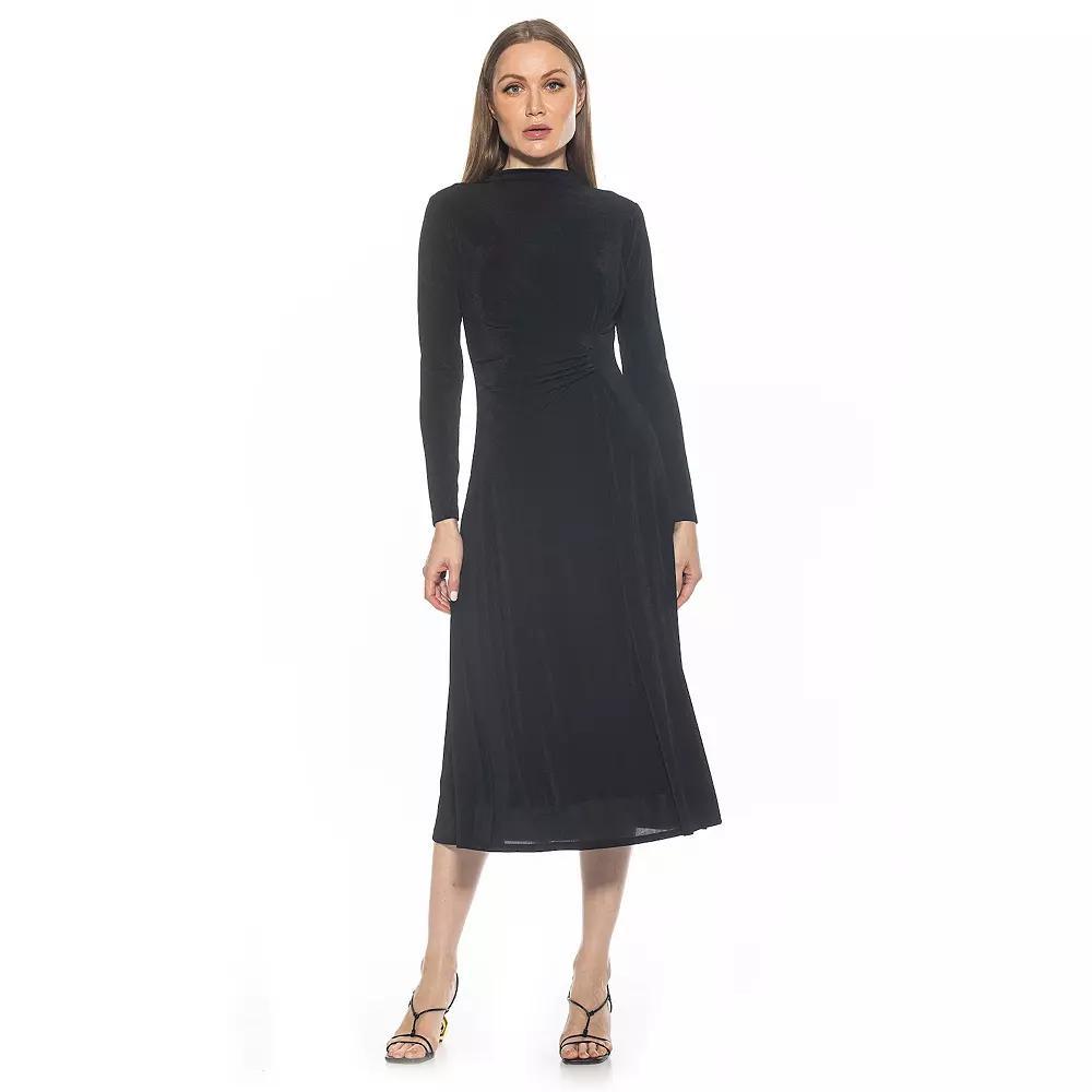 Women's ALEXIA ADMOR Marla Draped Long Sleeve Maxi Dress, Size: Medium, Blue Product Image