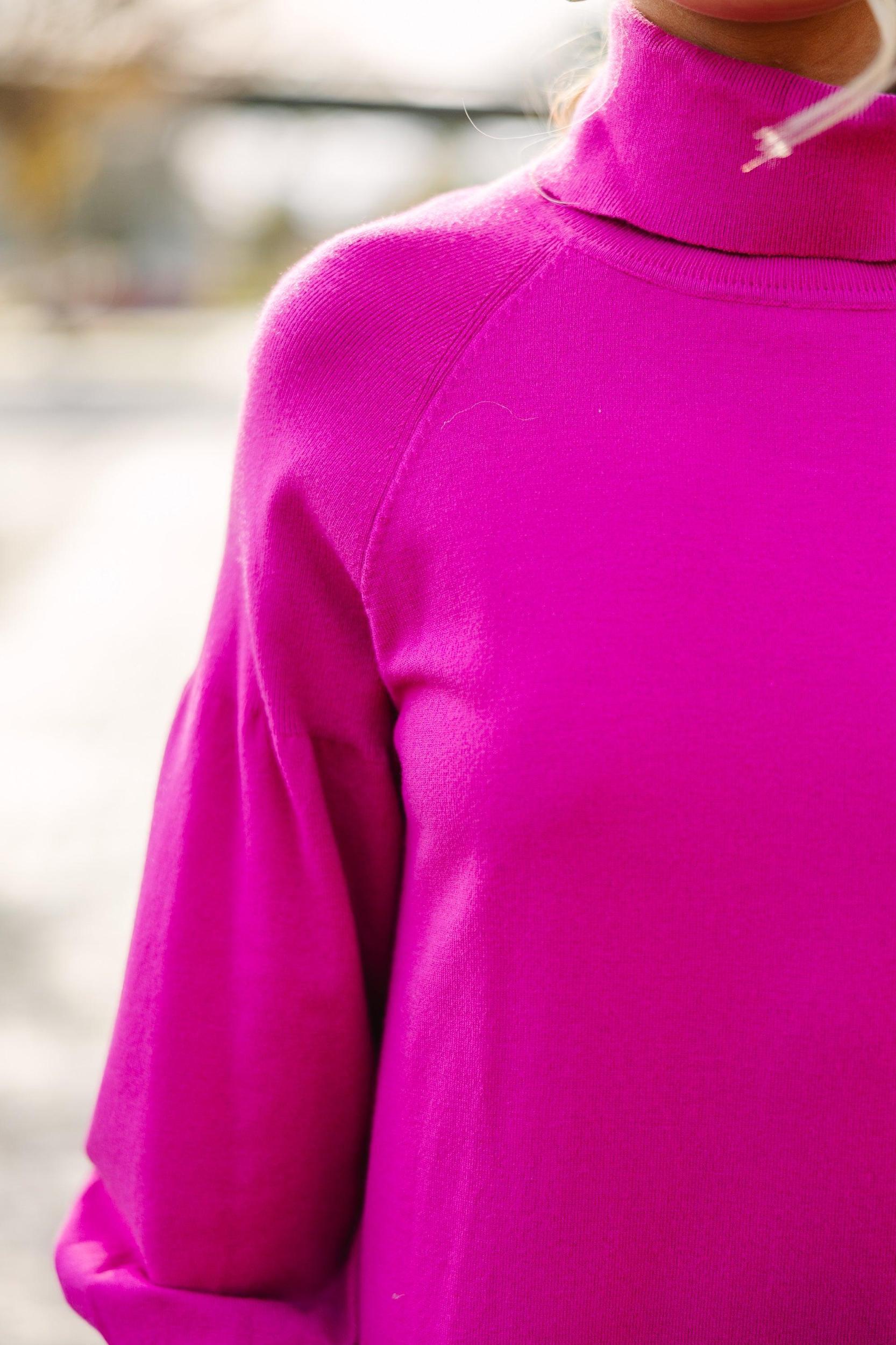 Wherever You Go Pink Turtleneck Sweater Dress Female Product Image