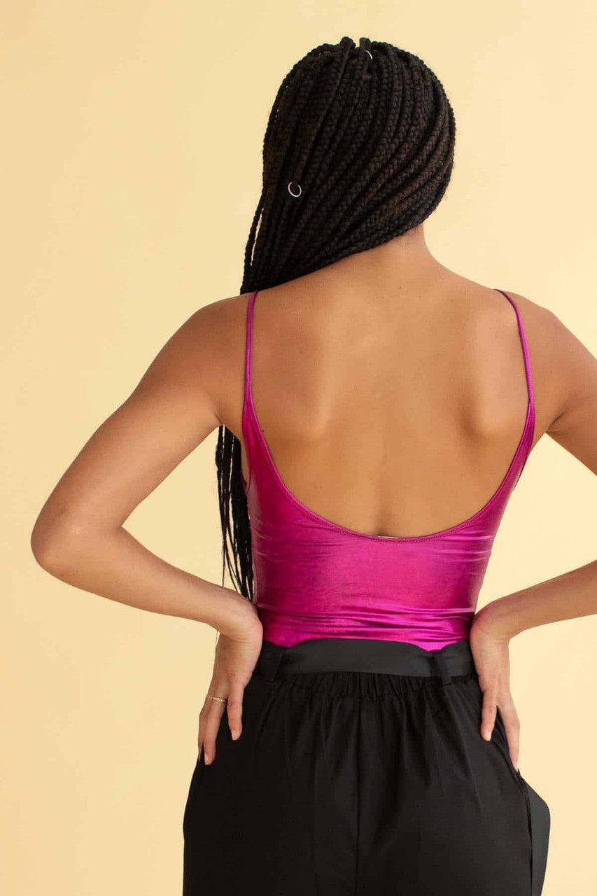 Fuchsia Holographic Cami Bodysuit Product Image