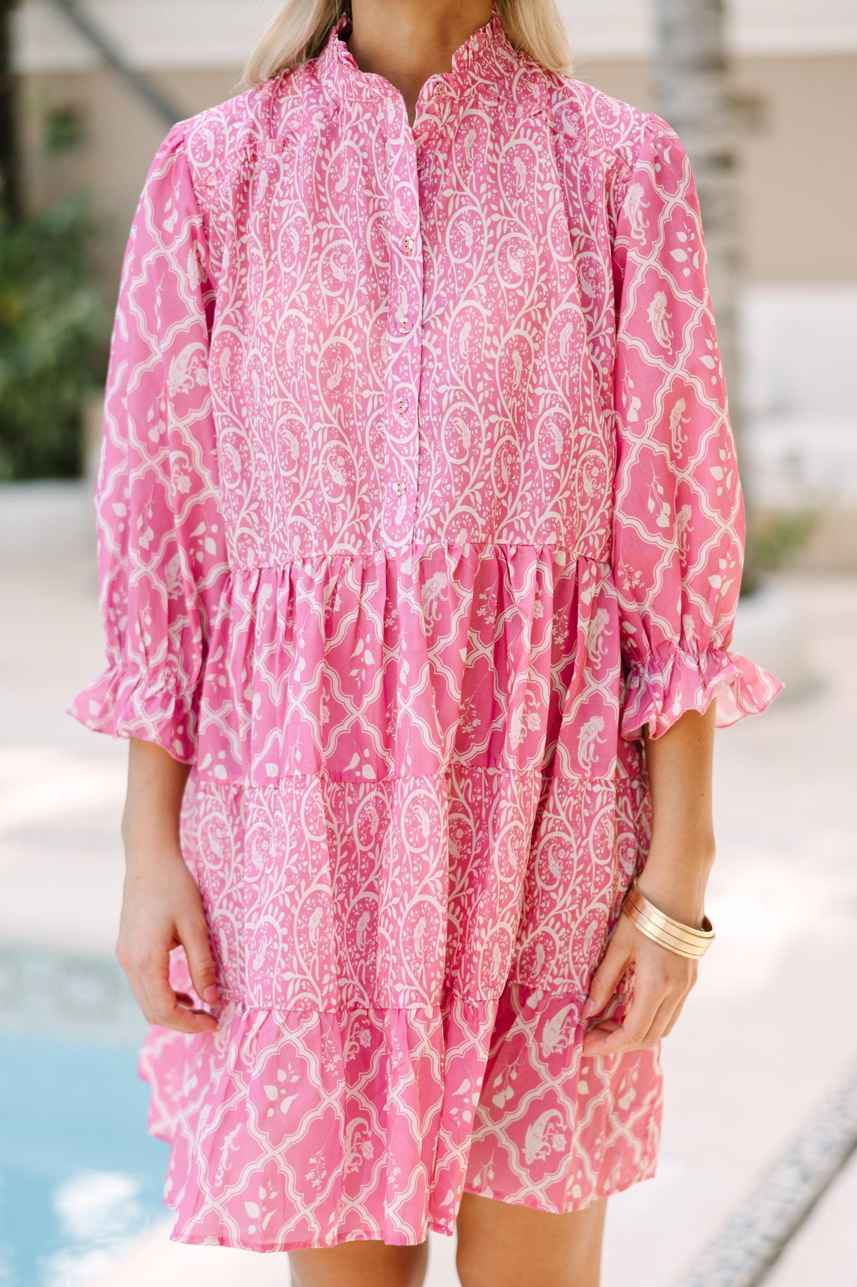 Do Your Best Pink Floral Babydoll Dress Female Product Image