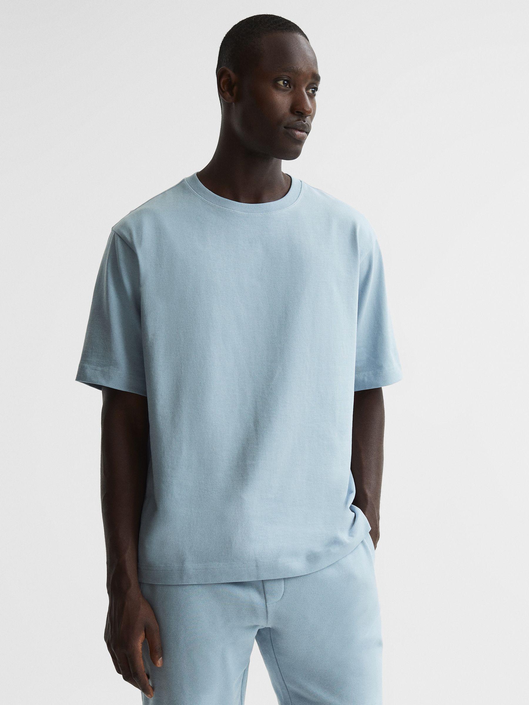 Oversized Garment Dye T-Shirt in Ice Blue Product Image