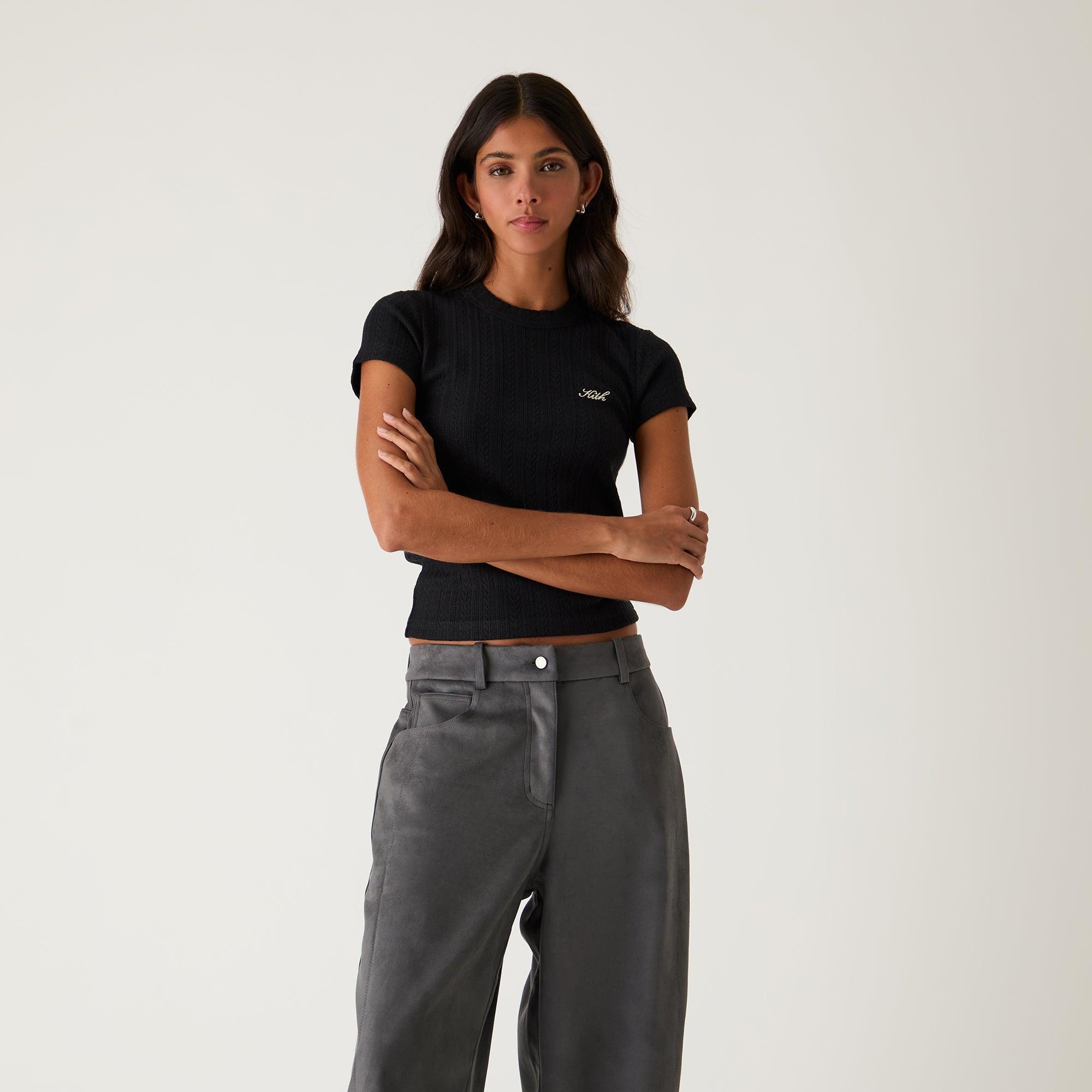 Kith Women Mulberry IV Pointelle Tee - Black Female Product Image