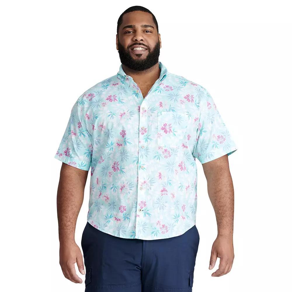 Big & Tall IZOD Saltwater Classic-Fit Chambray Button-Down Shirt, Men's, Size: Large Tall, Tanager Turquoise Product Image