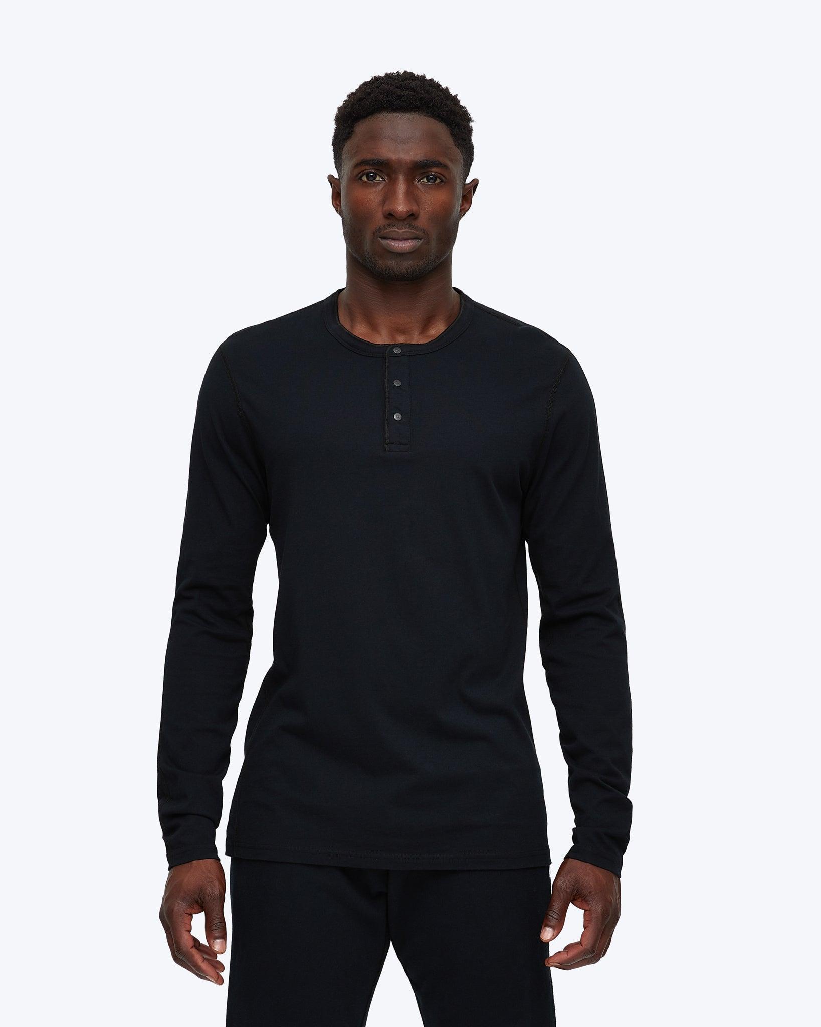 Kyoto Black Midweight Jersey Classic Long Sleeve Male Product Image