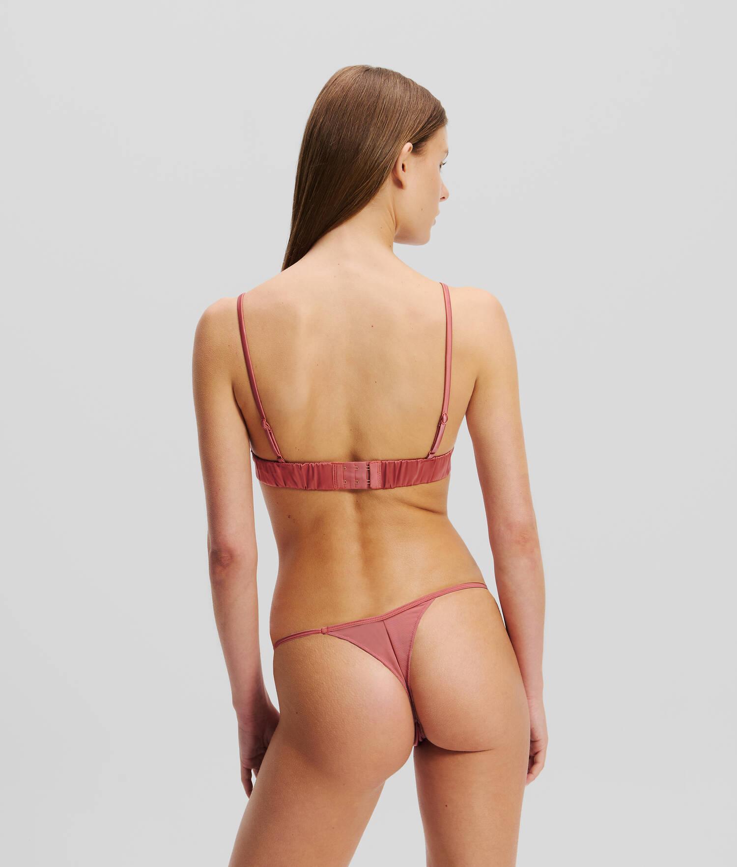 KARL LOGO SATIN TRIANGLE BRA Product Image