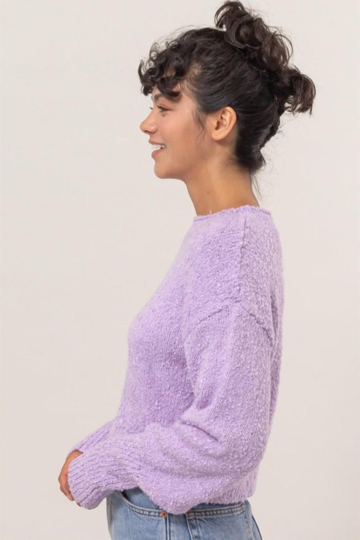 Dropped Shoulder Boucle Sweater Product Image