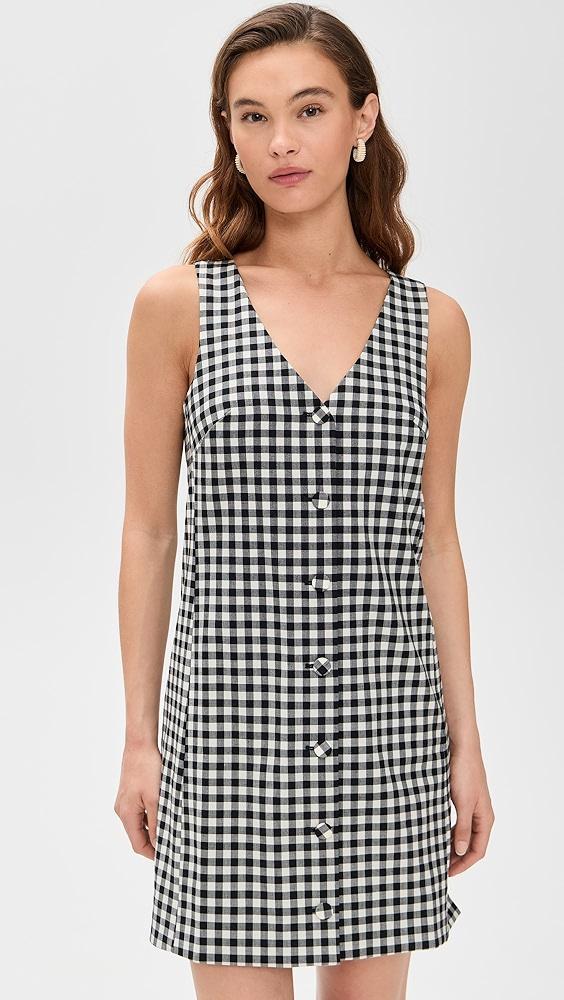 Madewell V-Neck Mini Vest Dress in Gingham | Shopbop Product Image