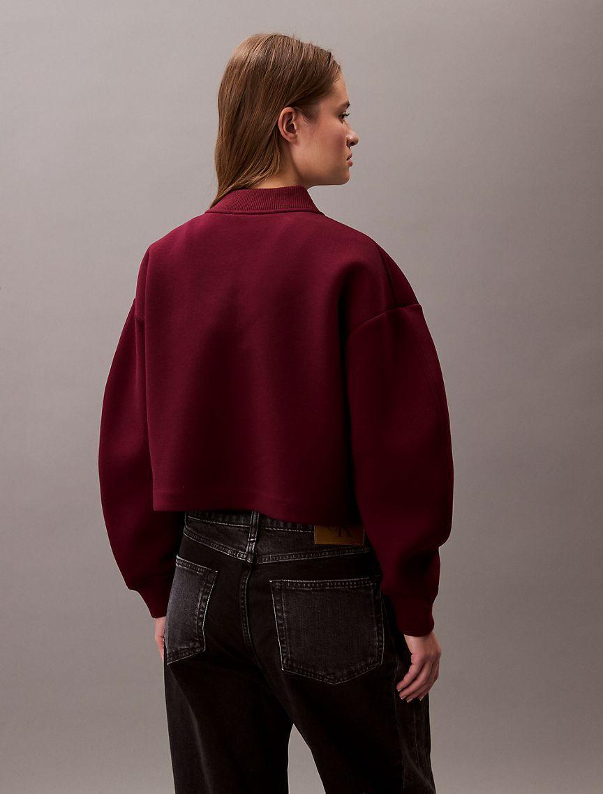 Smooth Cropped Relaxed Bomber Jacket Product Image