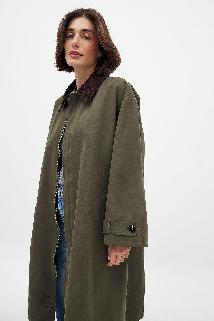Contrast Collar Trenchcoat Product Image