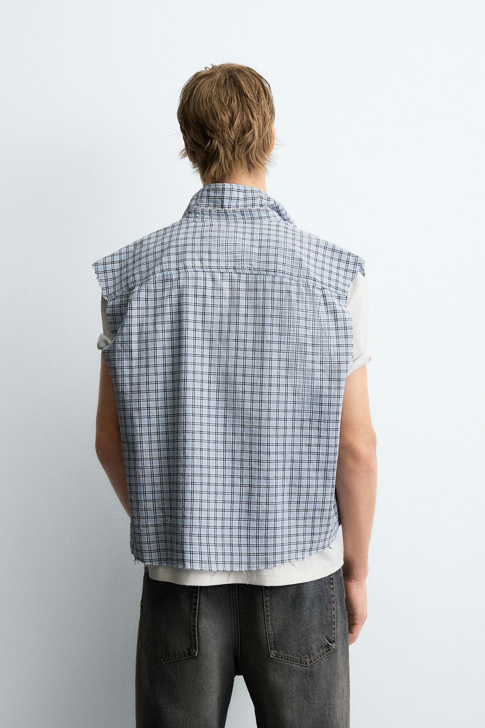 PLAID CROPPED FIT SHIRT Product Image
