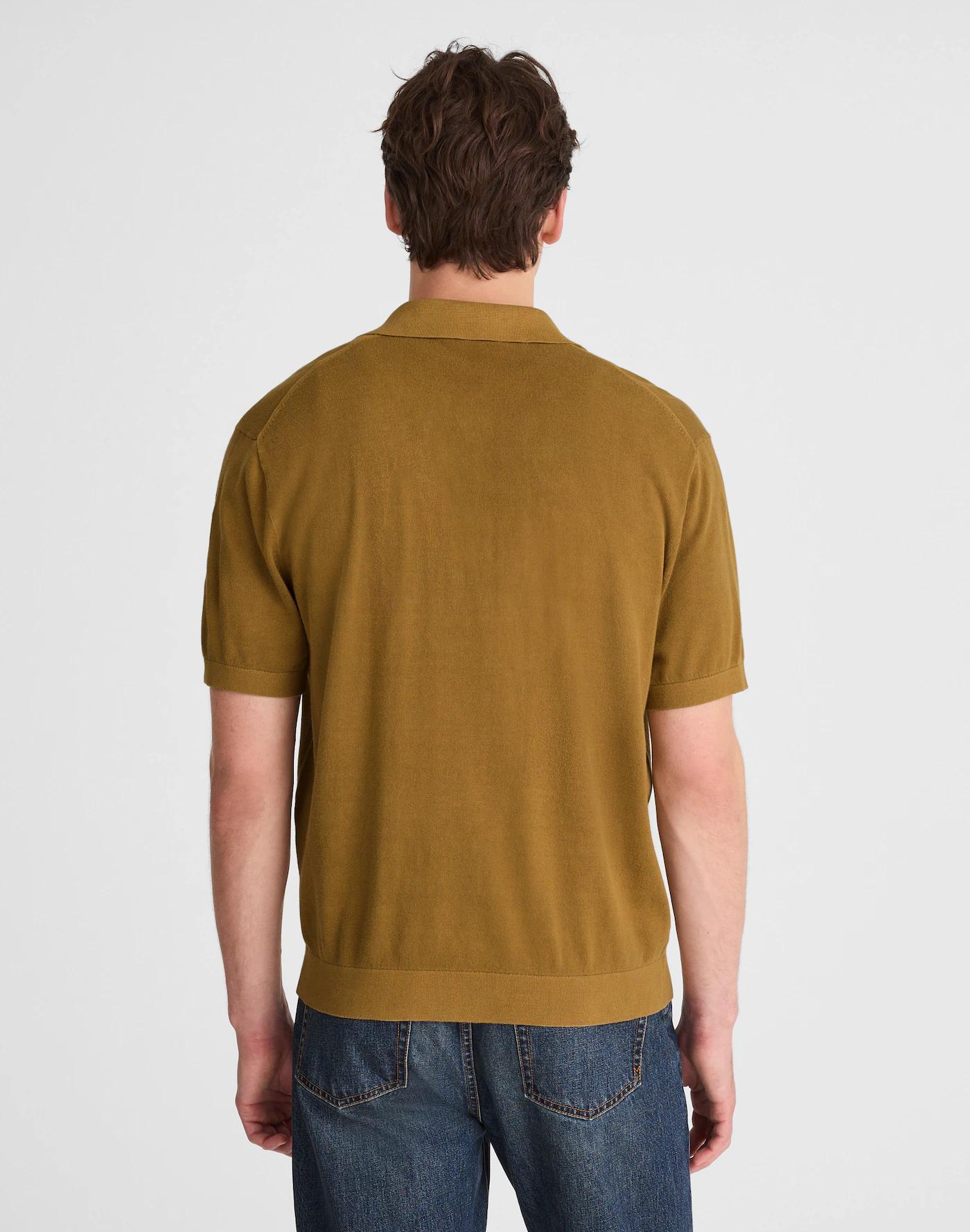 Three-Button Sweater Polo Shirt Product Image