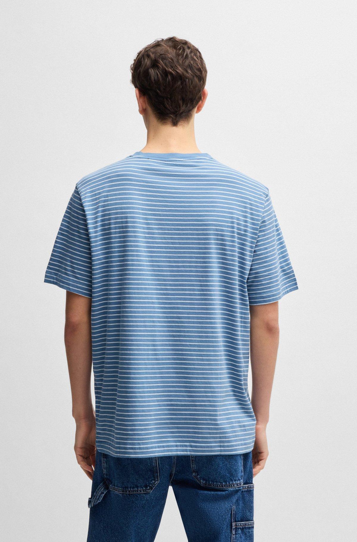 Relaxed-fit T-shirt in cotton with horizontal stripes Product Image