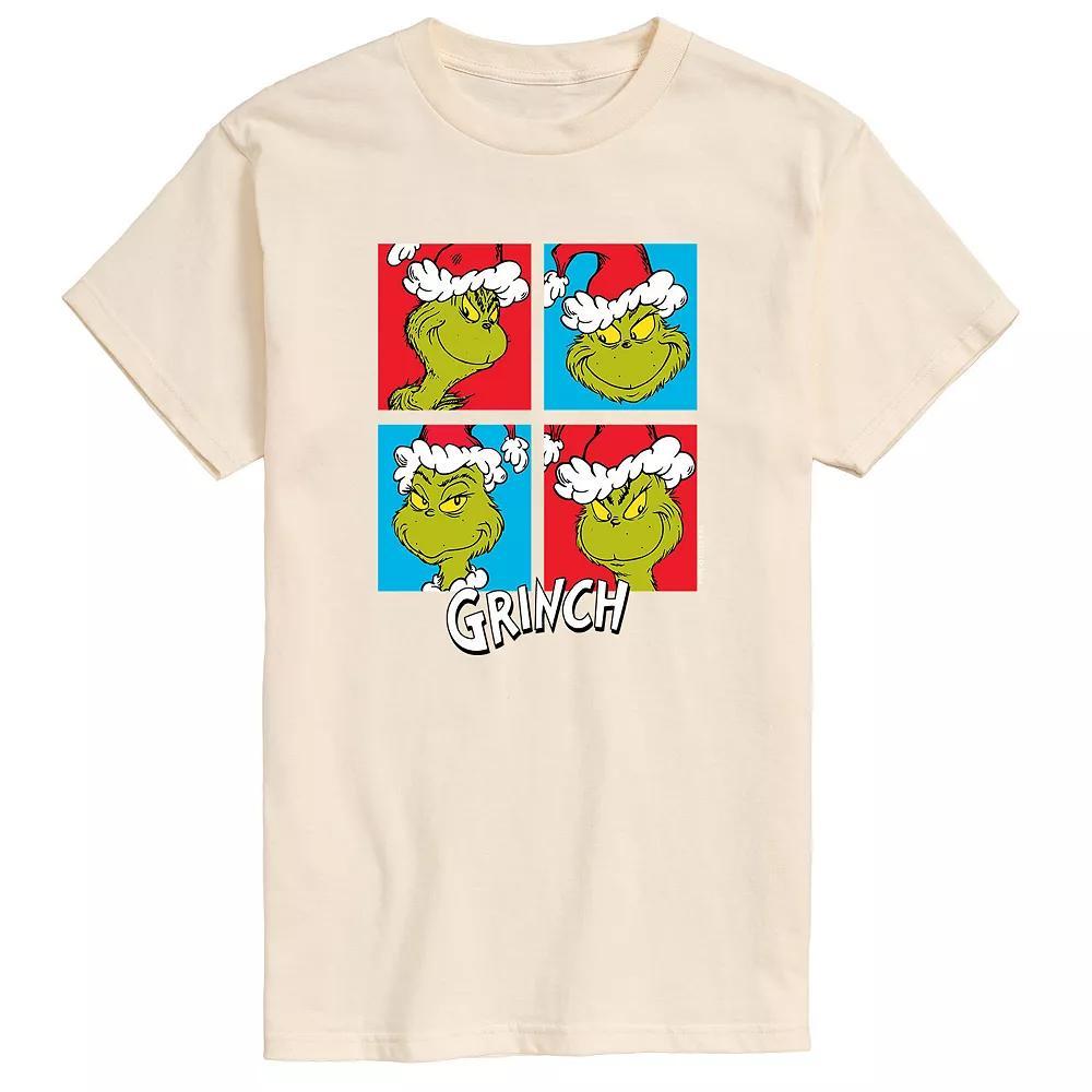 Men's Dr. Seuss Grinch Grid Tee, Size: Large, Black Product Image