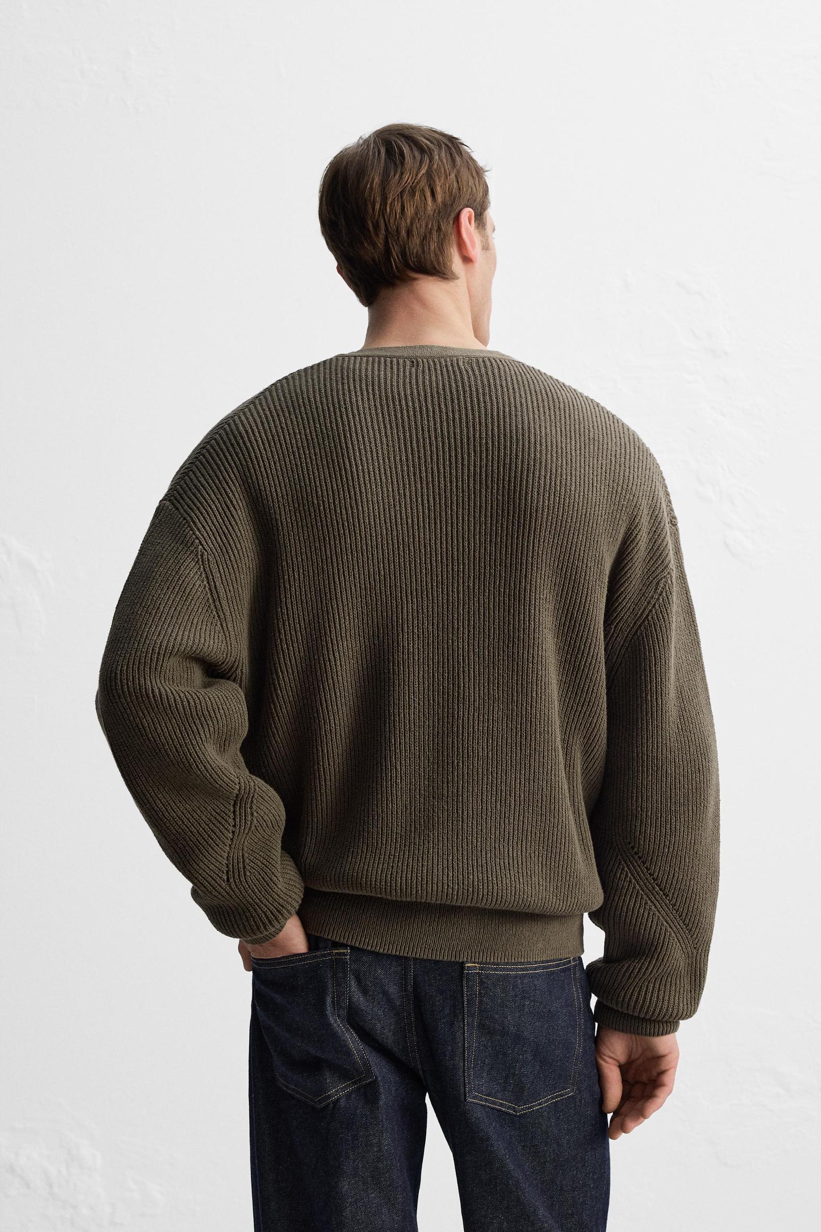RELAXED FIT COTTON BLEND CARDIGAN Product Image