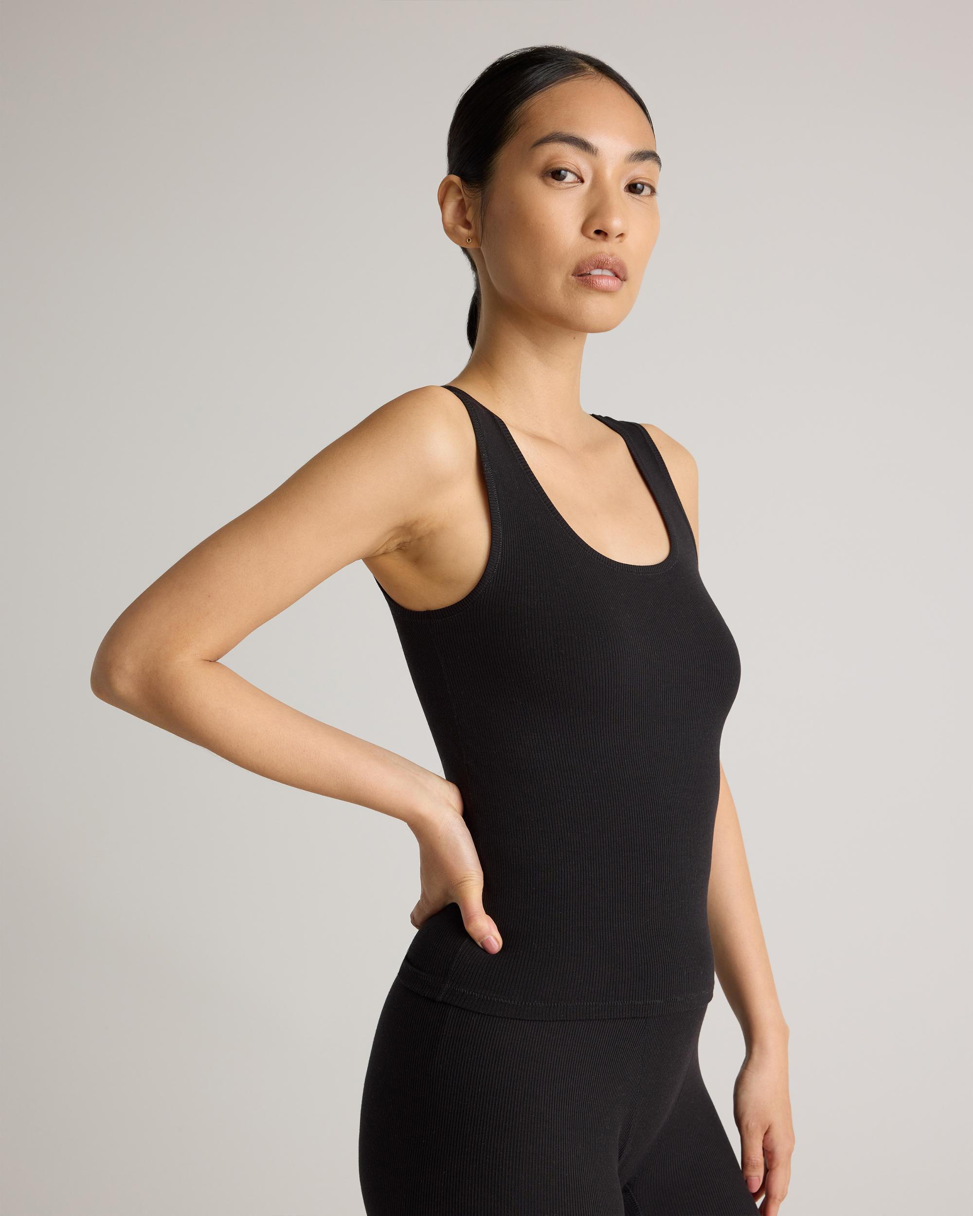 Quince | Women's Tencel Rib Cropped Knit Lounge Tank Top Product Image