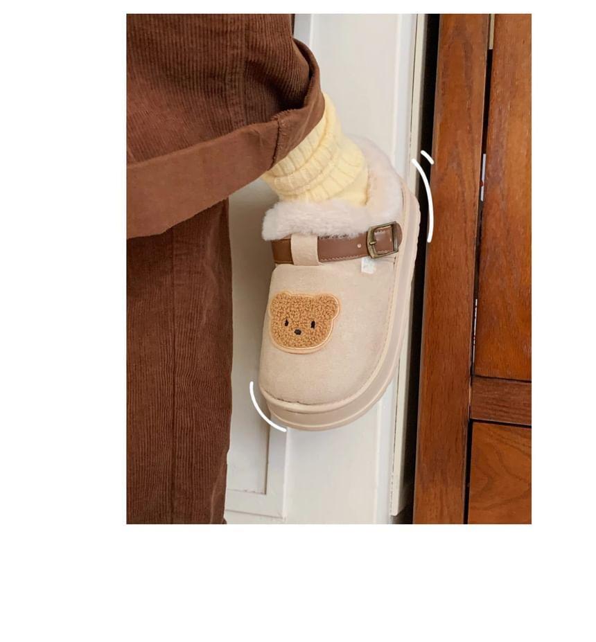 Bear Applique Buckled Ankle Snow Boots Product Image