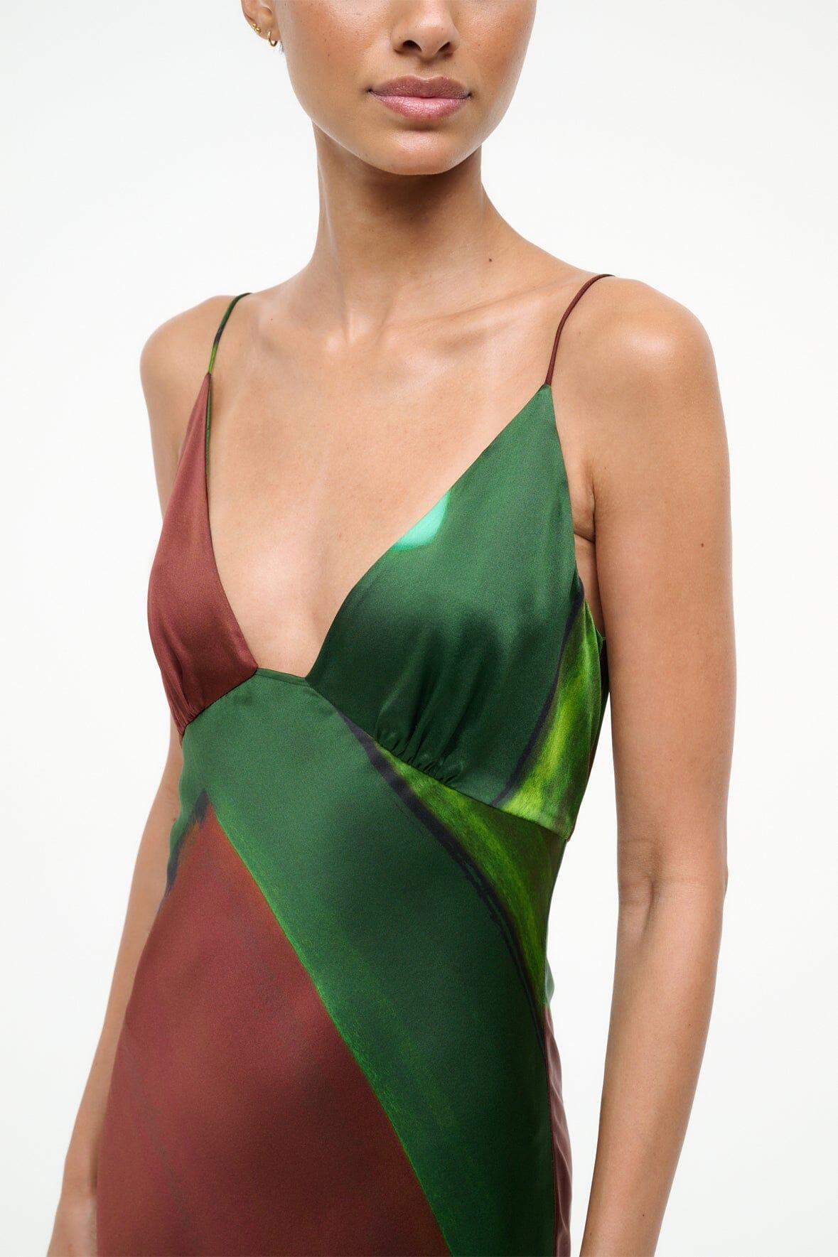 HANK SILK DRESS | EMERALD PRISM Product Image