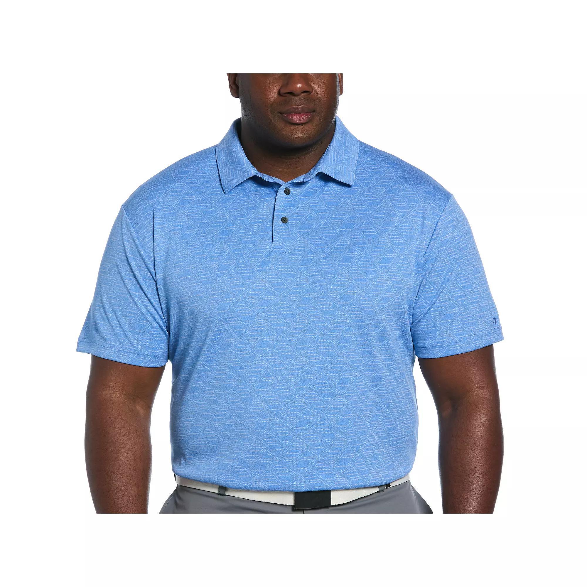 Big & Tall Grand Slam Jacquard Geo Short Sleeve Golf Polo Shirt, Men's, Size: 4XB, Regatta Grey Product Image