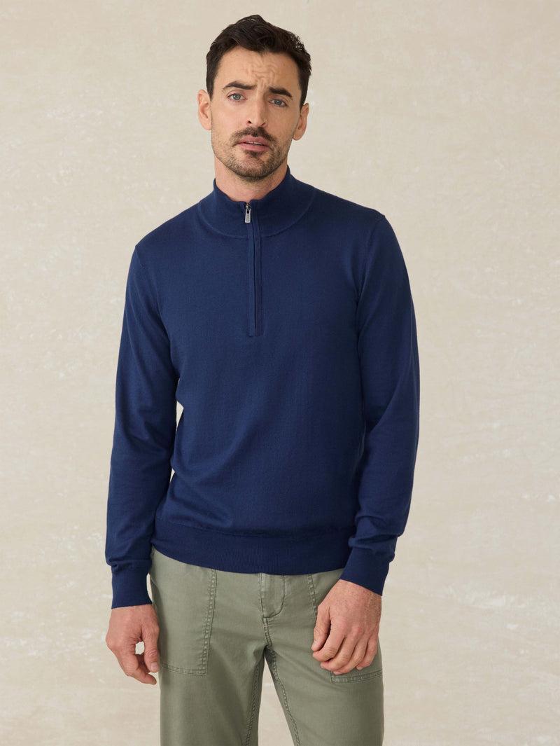 Movement™ Quarter Zip Sweater - Marine Navy Heather Product Image
