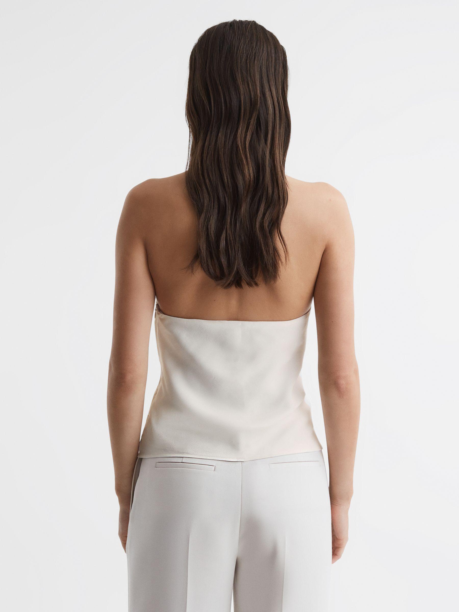 Tie Halter Neck Blouse in Ivory Product Image