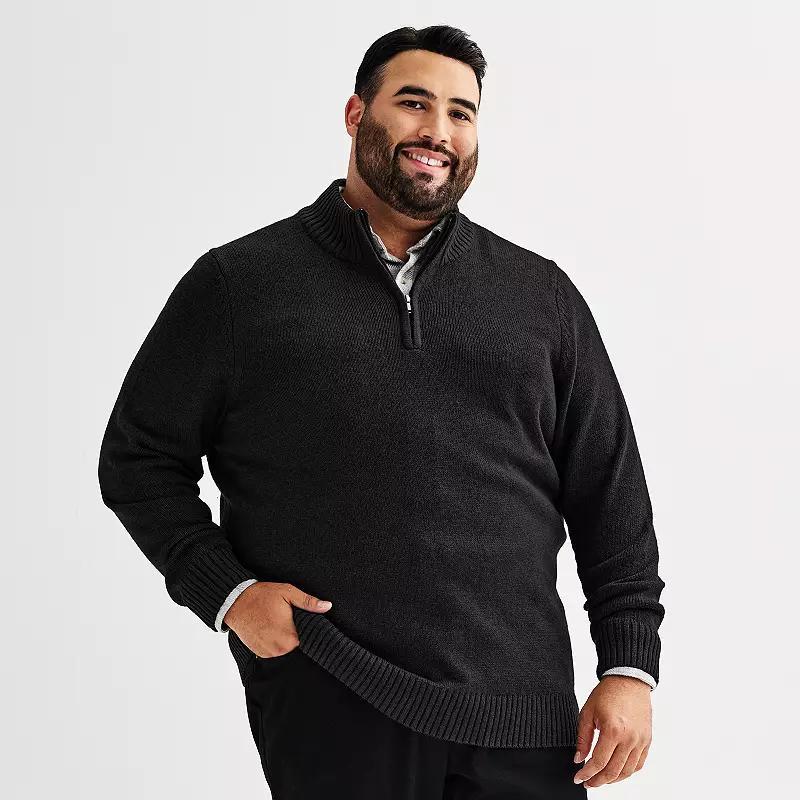 Big & Tall Sonoma Goods For Life® Quarter Zip Sweater, Men's, Size: Large Tall, Black Product Image