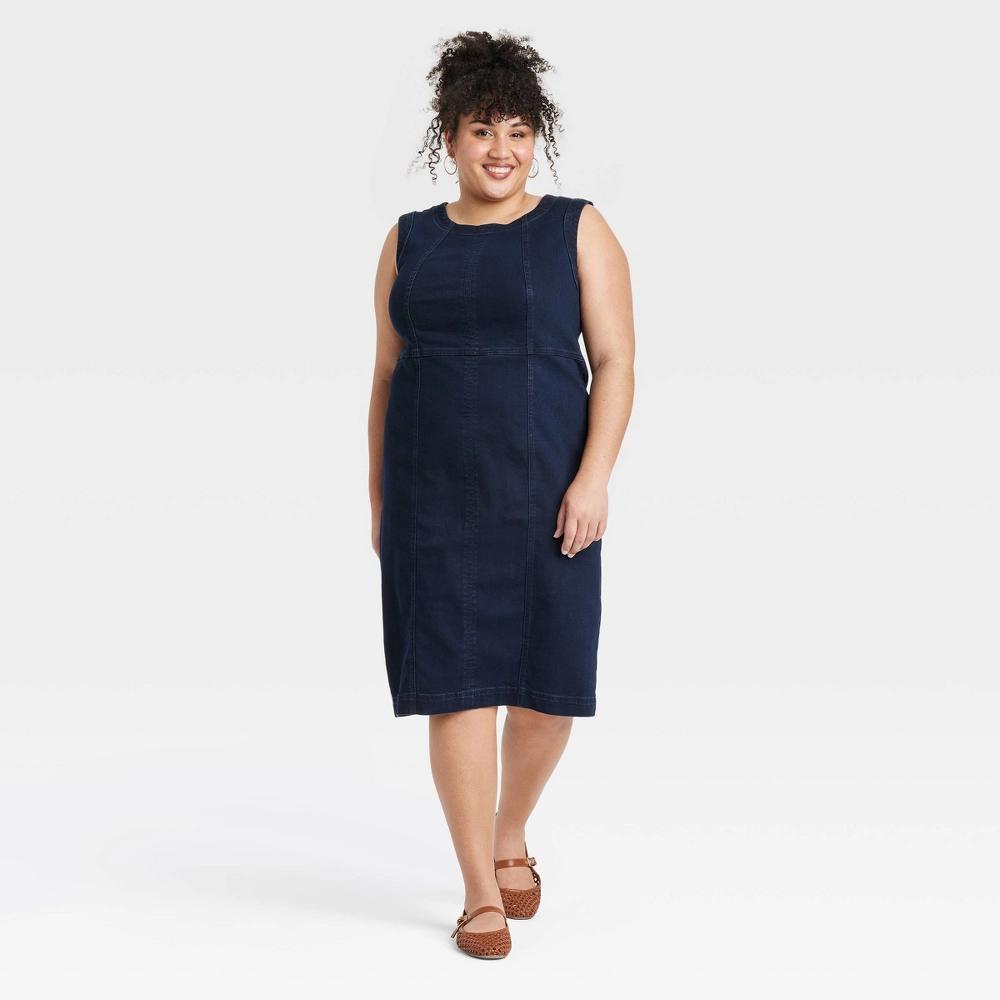 Women's Denim Midi Bodycon Dress - Ava & Viv™ Product Image